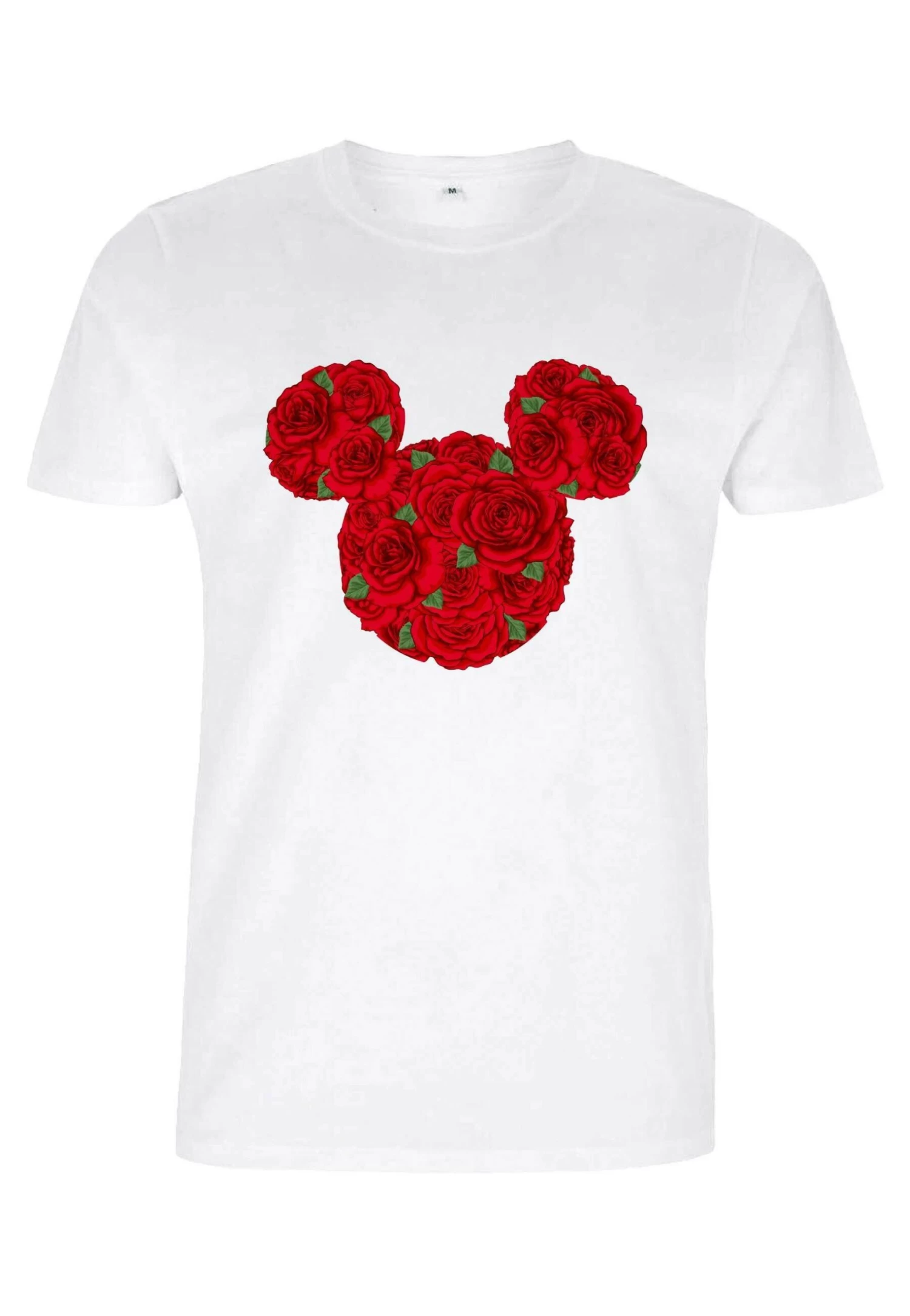Disney Mickey Classic Mickey Mouse Roses - T-Shirt Print - White 1 Disney Mickey Classic Mickey Mouse Roses - T-Shirt Print - White