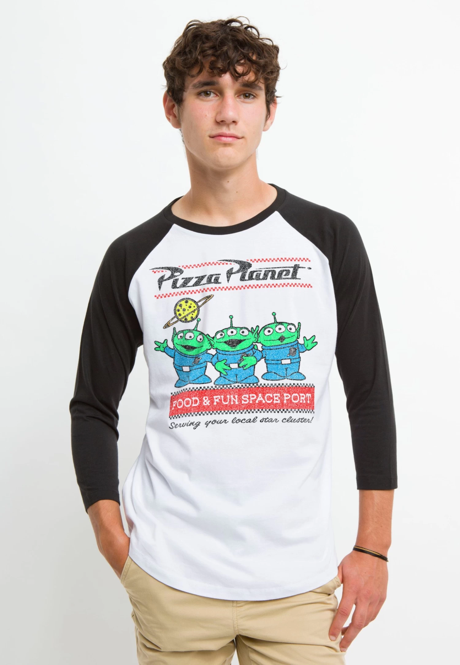 Disney Toy Story 1-3 Pizza Planet Surf - Longsleeve - White Black 3 Disney Toy Story 1-3 Pizza Planet Surf - Longsleeve - White Black - Afbeelding 3