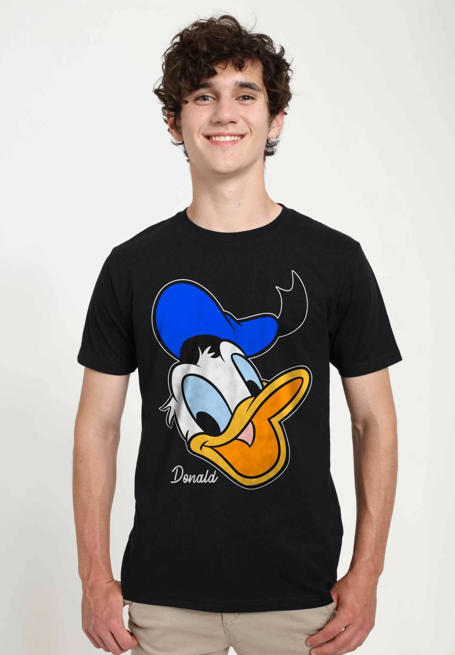 Disney Classic Mickey Donald Big Face Unisex - T-Shirt Print - Black 1 Disney Classic Mickey Donald Big Face Unisex - T-Shirt Print - Black