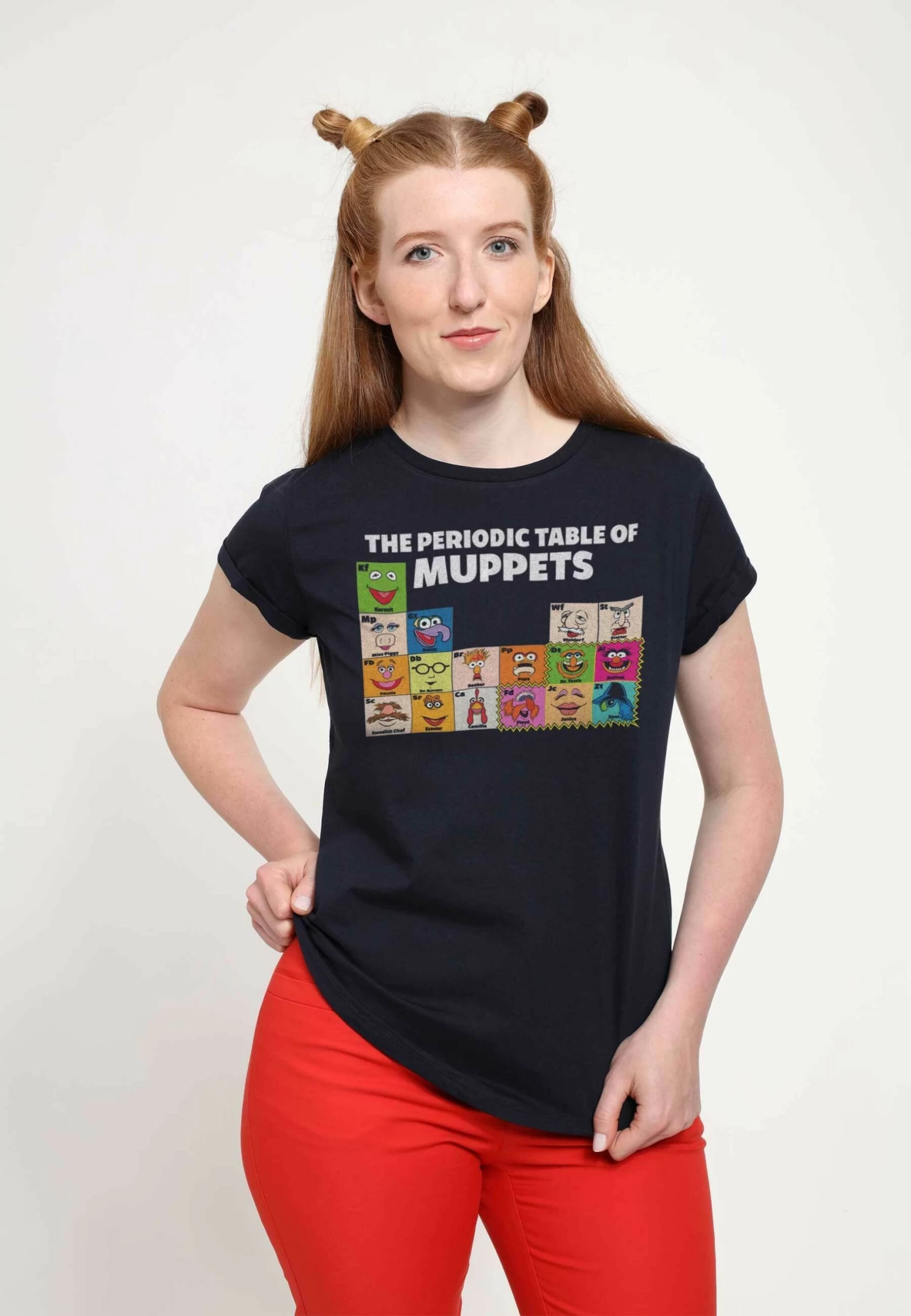 Disney Muppets Periodic Table Of Muppets - T-Shirt Print - Navy Blue 4 Disney Muppets Periodic Table Of Muppets - T-Shirt Print - Navy Blue - Afbeelding 4