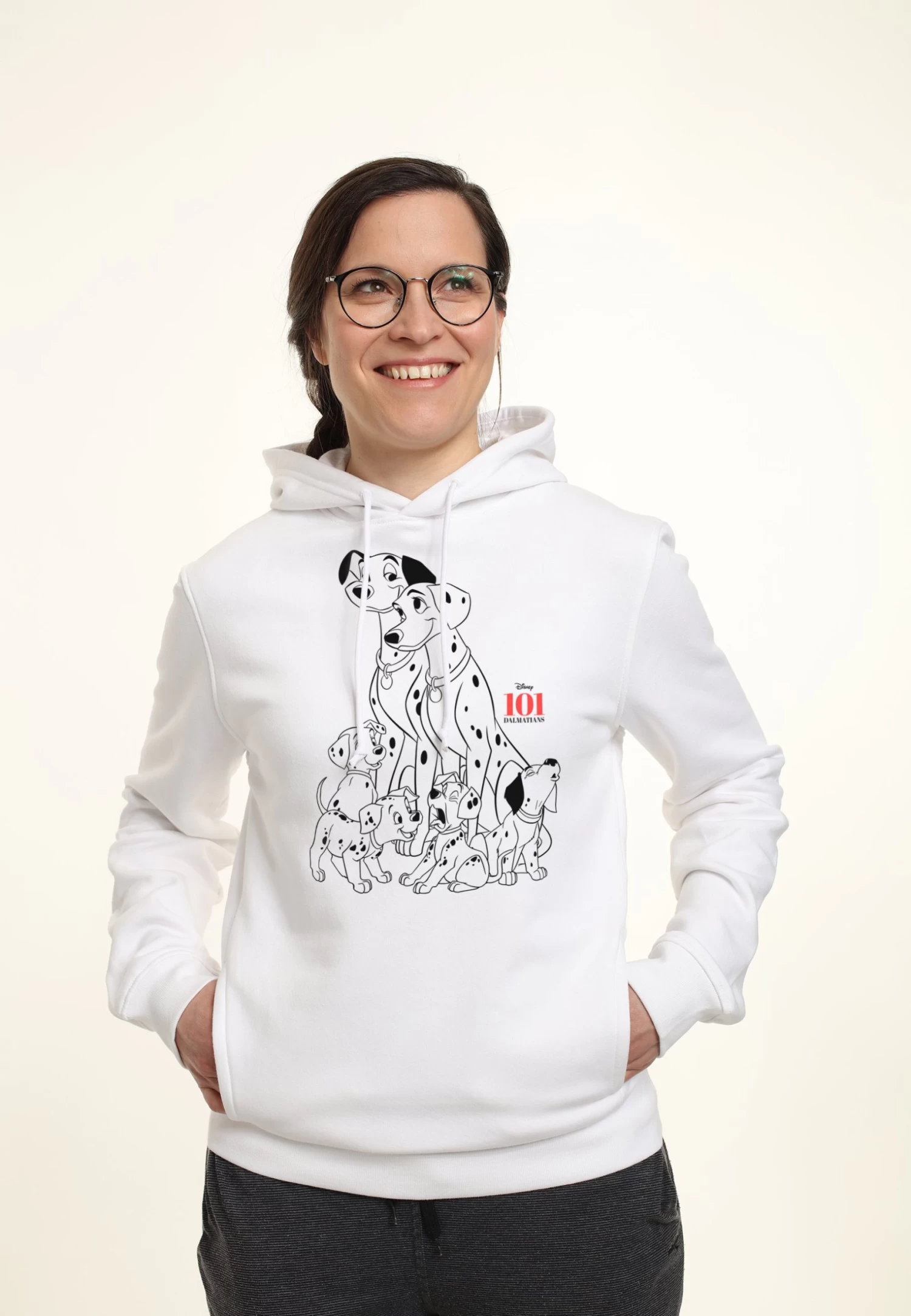 Disney 101 Dalmatians Dog Pile - Hoodie - White 1 Disney 101 Dalmatians Dog Pile - Hoodie - White