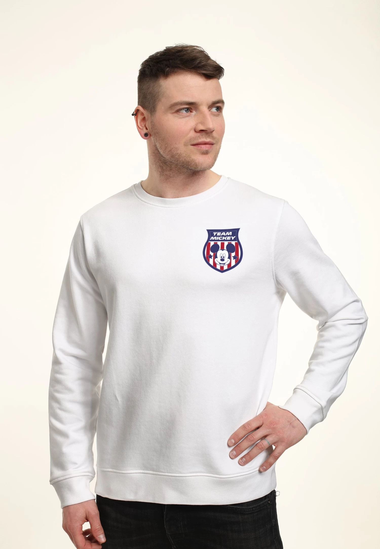 Disney Mickey Classic Usa Badge - Sweater - White 3 Disney Mickey Classic Usa Badge - Sweater - White - Afbeelding 3