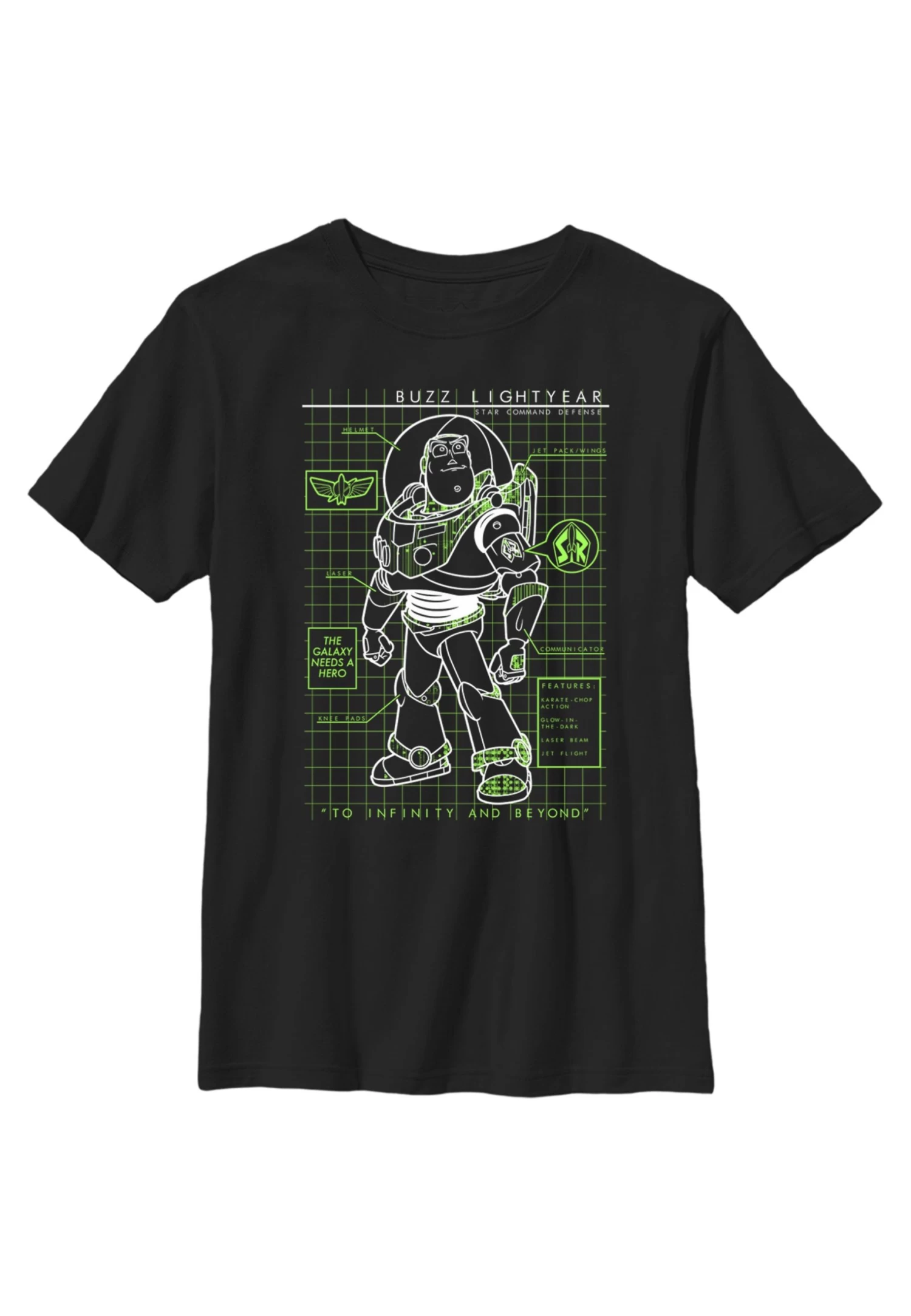 Disney Toy StoryBuzzin Schematic - T-Shirt Print - Black 1 Disney Toy StoryBuzzin Schematic - T-Shirt Print - Black