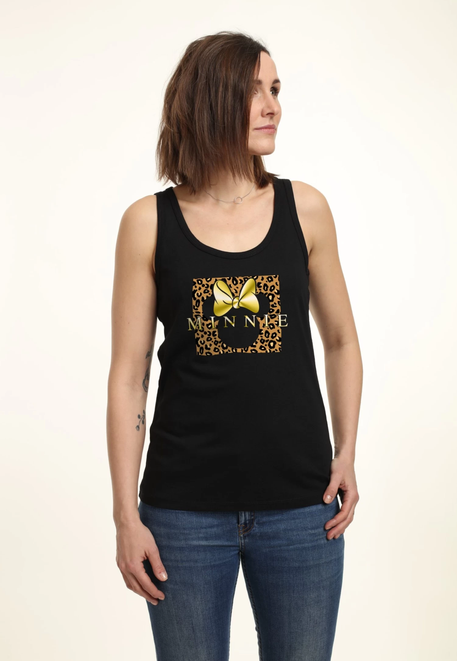Disney Mickey Classic Leopard Square Minnie - Top - Black 3 Disney Mickey Classic Leopard Square Minnie - Top - Black - Afbeelding 3