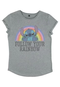 Disney Lilo & Stitch Stitch Rainbow - T-Shirt Print - Melange Grey -Disney d35f0cceae5a4866a0dc912230efe84f