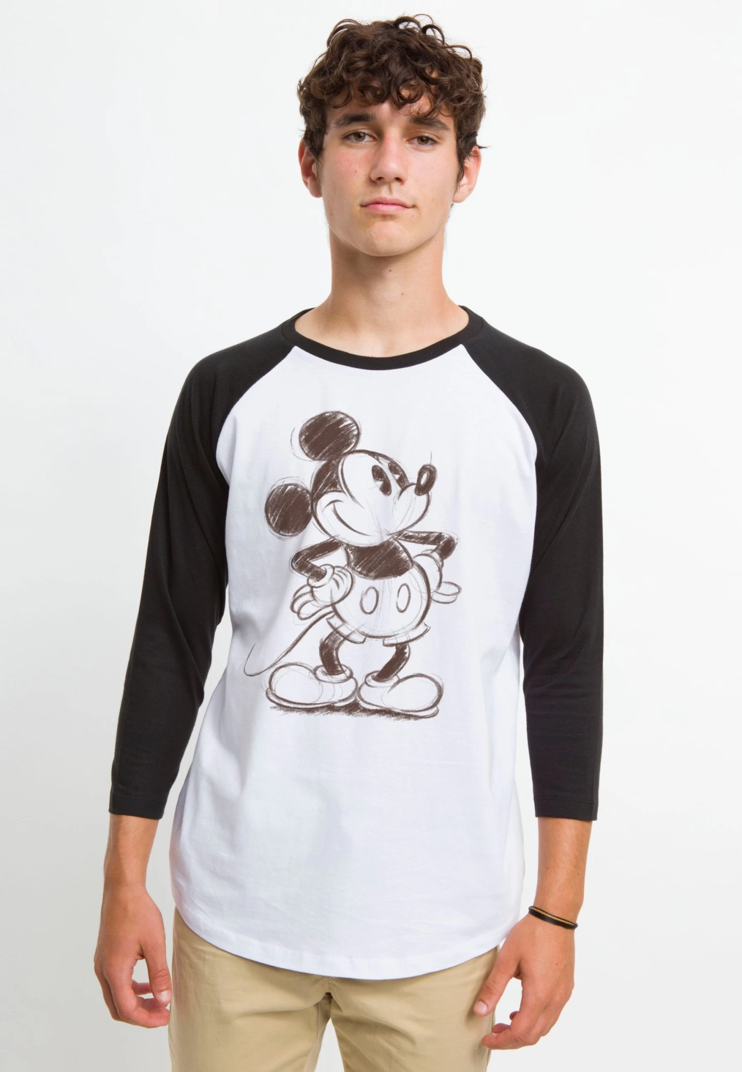 Disney Mickey And Friends Sketchy - Longsleeve - White Black 1 Disney Mickey And Friends Sketchy - Longsleeve - White Black