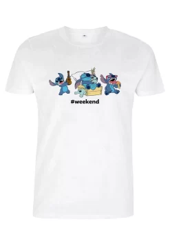 Disney Lilo Stitch Stitch Weekend - T-Shirt Print - White