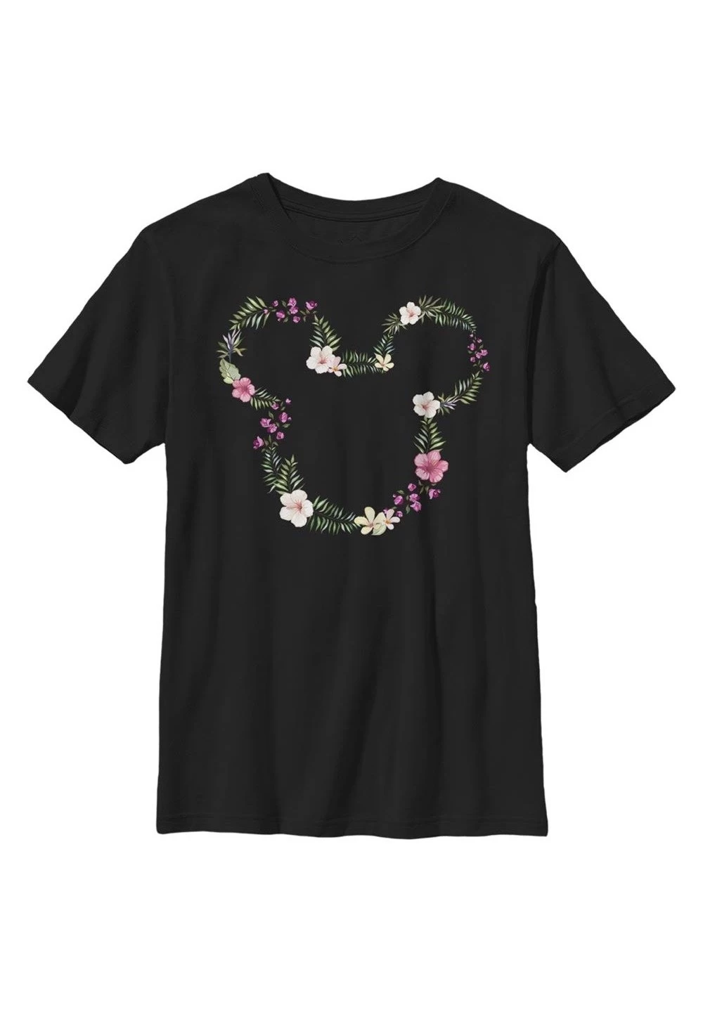 Disney Mickey Classic Floral Mickey - T-Shirt Print - Black 1 Disney Mickey Classic Floral Mickey - T-Shirt Print - Black
