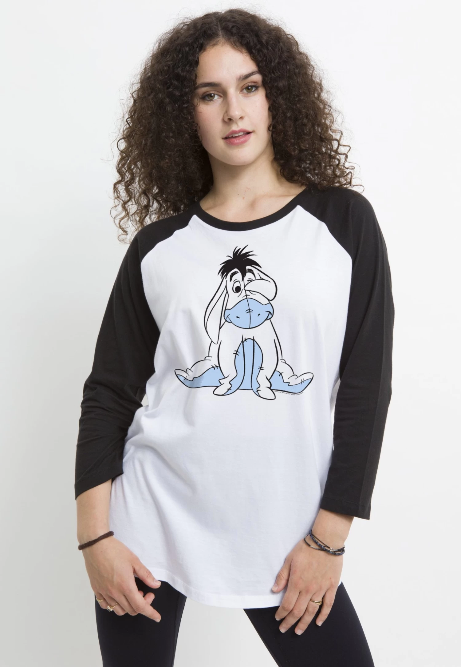 Disney Winnie The Pooh Sketch Eeyore - Longsleeve - White Black 1 Disney Winnie The Pooh Sketch Eeyore - Longsleeve - White Black