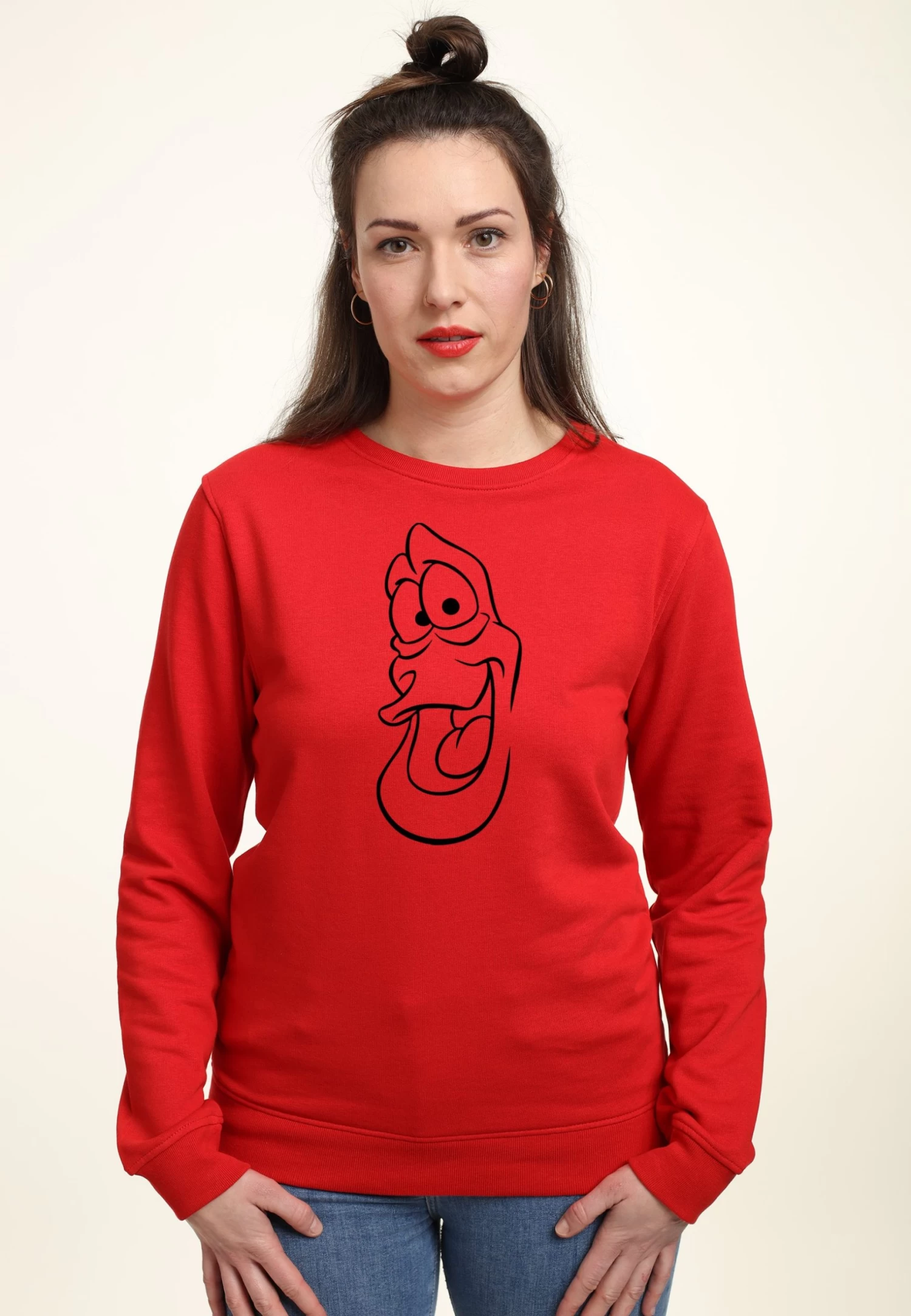 Disney The Little Mermaid Sebastian Big Face - Sweater - Red 1 Disney The Little Mermaid Sebastian Big Face - Sweater - Red