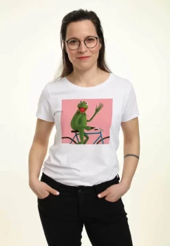 Disney Muppets Biking Kermit - T-Shirt Print - White