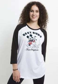 Disney Mickey Mouse Vintage Buds - Longsleeve - White Black -Disney ebb93bc9c7244b81922776c6235297fa scaled
