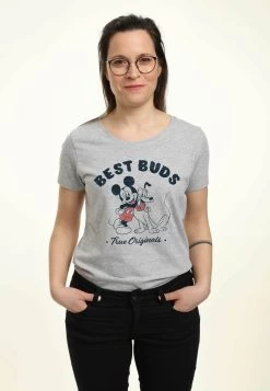 Disney Mickey Mouse Vintage Buds - T-Shirt Print - Heather Grey