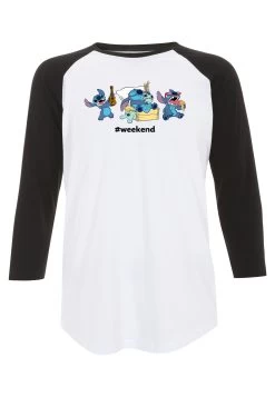 Disney Lilo & Stitch Stitch Weekend - Longsleeve - White Black -Disney ee0a89c7bc384ca289a42239173a4bee
