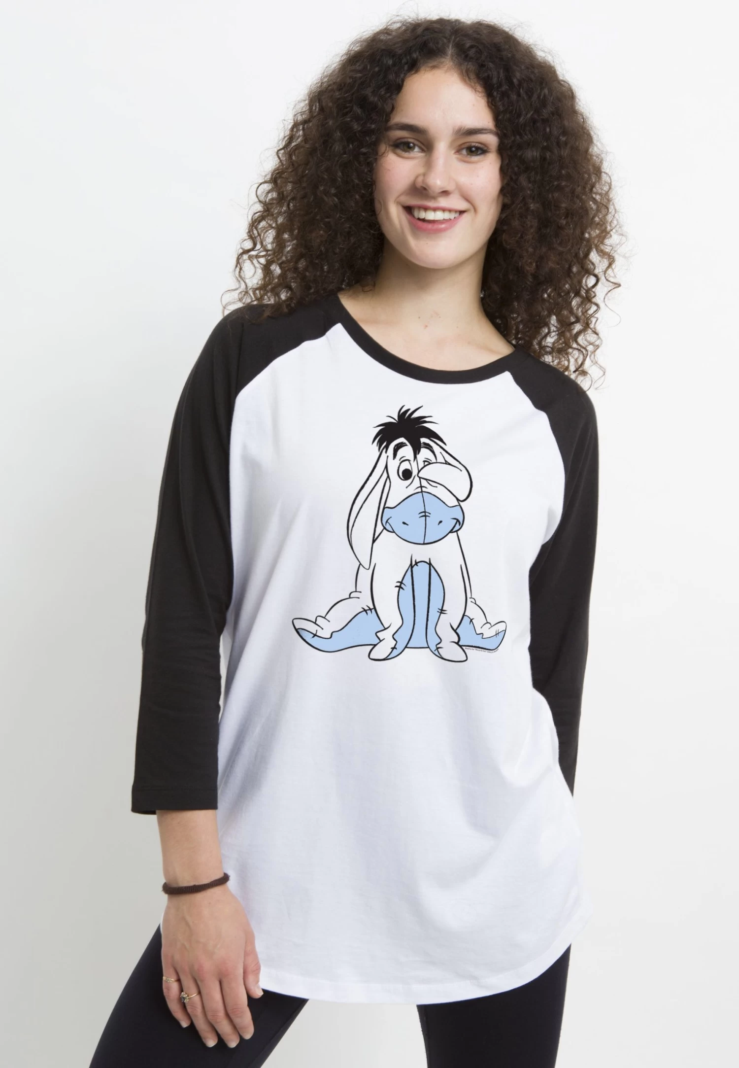 Disney Winnie The Pooh Sketch Eeyore - Longsleeve - White Black 4 Disney Winnie The Pooh Sketch Eeyore - Longsleeve - White Black - Afbeelding 4