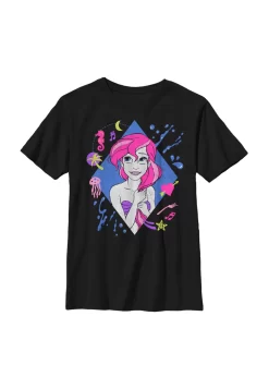 Disney The Little Mermaid 90S Ariel - T-Shirt Print - Black