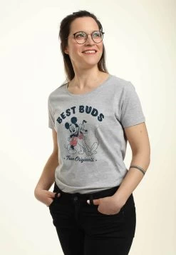 Disney Mickey Mouse Vintage Buds - T-Shirt Print - Heather Grey -Disney fc687e234cca408c9e1fcf17048450a2