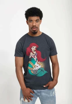 Disney The Little Mermaid Sailor Ariel Unisex - T-Shirt Print - Melange Black